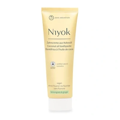Afbeelding van Niyok® tandpasta van biologische kokosolie &quot;Citroengras &amp; gember&quot; (75ml) Natuurlijke voor witte tanden Intensieve verzorging en frisheid Beschermt het tandvlees Zonder fluoride