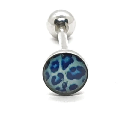 Afbeelding van Tong Piercing Panterprint Blauw