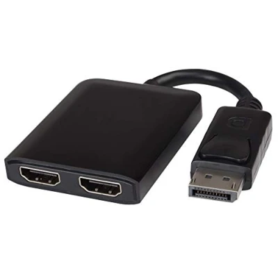 Afbeelding van PremiumCord MST adapter DisplayPort naar 2x HDMI, uitgebreid+spiegelfunctie, video 4K @ 60Hz UHD 2160p, FULL HD 1080p, lengte: 20 cm, zwart