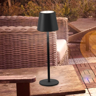Afbeelding van JUST LIGHT. Euria LED tafellamp, zwart, ijzer IP54