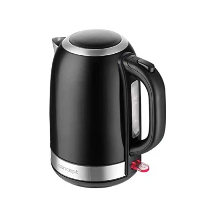 Afbeelding van CONCEPT Hausgeräte RK3245 roestvrijstalen waterkoker in zwart, 1,7 L, 2200 W