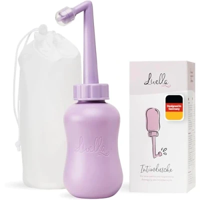 Afbeelding van Livella intieme douche in Paars draagbaar Bidet Voor een zachte en hygiënische reiniging van het gebied Meer comfort tijdens de kraamtijd Ideaal als reisbidet po