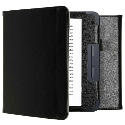 Afbeelding van Kobo Libra 2 Hoes: iMoshion Vegan Leather Bookcase Zwart Kunstleder E Reader Hoezen