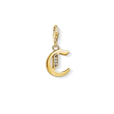 Afbeelding van Thomas Sabo Charm 925 zilver 1 zirkonia 32003094, Eén maat, 750 geelgoud verguld, sterling zilver., Zirkonia,