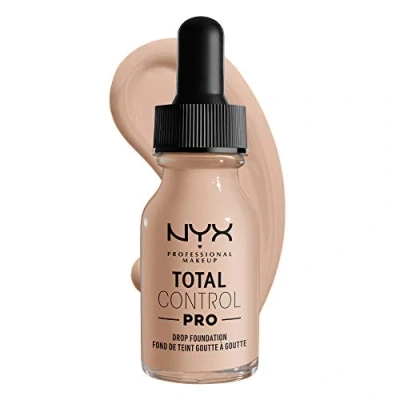 Afbeelding van NYX Professional Makeup Total Control Pro Drop Foundation, nauwkeurige dosering, aanpasbare en dekking, veganistische formule, natuurlijke afwerking, 13 ml, kleur: porselein