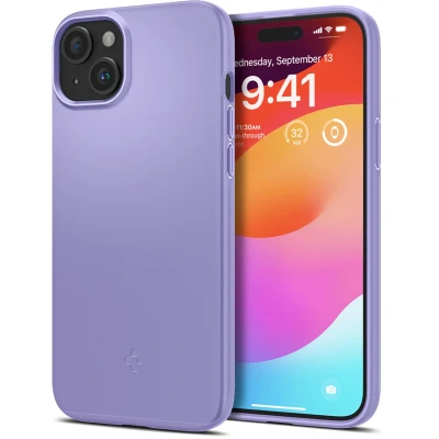 Afbeelding van Apple iPhone 15 Hoesje Kunststof Spigen Hardcase/Backcover Paars Telefoonhoesje