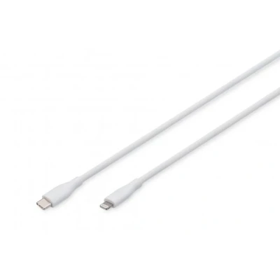 Afbeelding van USB siliconen oplaadkabel C Lightning 0,5m 2.0 60W Wit