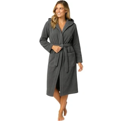 Afbeelding van Morgenstern Badjas Dames Katoen Badstof Capuchon Sauna Spa Thuis XL Grijs