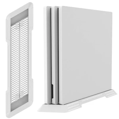 Afbeelding van PS4 Pro Stand, KlsyChry Verticale Stand voor Console met Ingebouwde Koelopeningen en Antislip Voeten (Wit)