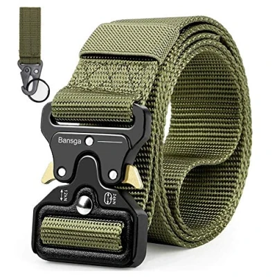 Afbeelding van Tactische Riem, Heavy Duty Verstelbare Nylon Riem in Militaire Stijl Met Zinklegering Gesp, Snelsluiting Tailleband(Groen)
