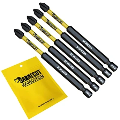 Afbeelding van 5 x SabreCut SCPH289_5 89 mm PH2 Magnetische slagschroevendraaier Driver Bits Set Phillips Heavy Duty Compatibel met Dewalt Milwaukee Bosch Makita en meer