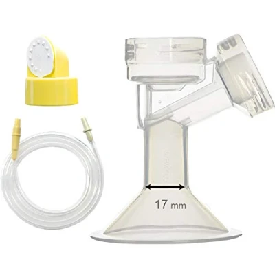 Afbeelding van Maymom melkpompset Compatibel met Medela Swing borstkolf. Borstkap, ventielkop, ventielmembraan en slang pomp (borstkap 17 mm; diameter 13 15 mm).