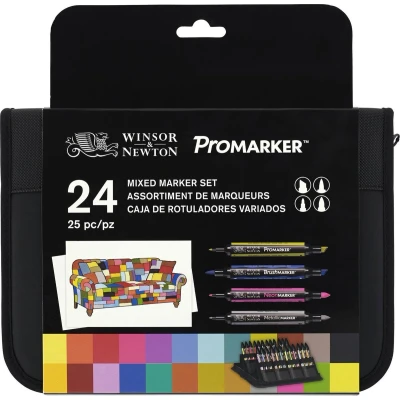 Afbeelding van Winsor and Newton Promarker Etui met 24 Markers