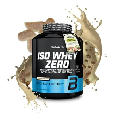 Afbeelding van BioTechUSA Iso Whey Zero Premium Protein Isolate Grass Fed Enzyme Free Sugar and Gluten free, 1816 g, Tiramisu