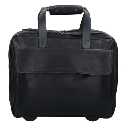 Afbeelding van Harold&#039;s 2 wiel Business Trolley Leder 40 cm Laptopcompartiment