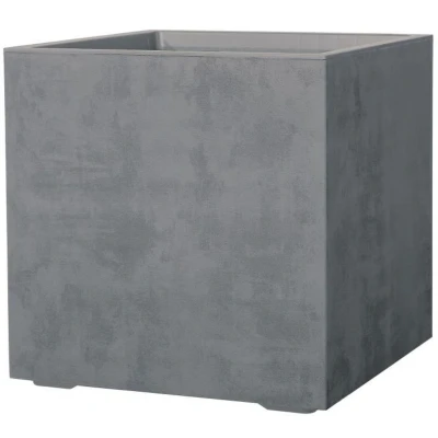 Afbeelding van DEROMA Cube Bloempot Millennium R Asgrijs Met waterreservoir Wielen van 49 cm