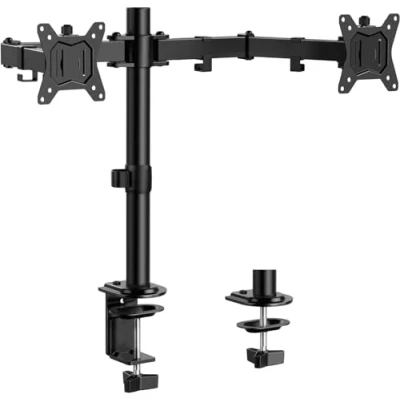 Afbeelding van ErGear Dubbele Monitorstandaard voor 13 &quot; 32&quot; Groot Scherm met Stevige Constructie Ergonomische Monitorarm in Hoogte Verstelbare Kantelhoek 90 Draaibaar 180 Draai 360 Tot 8 Kg VESA 75/100 mm