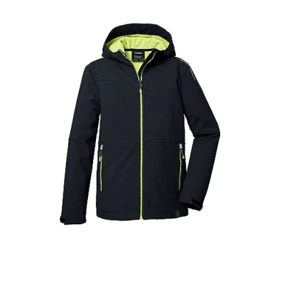 Afbeelding van killtec jonge Softshelljas/outdoorjas met capuchon KOS 321 BYS SFTSHLL JCKT, black, 116, 41553 000