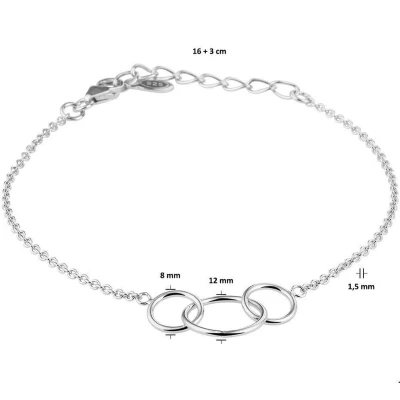 Afbeelding van Armband Zilver Rondjes 1,5 mm x 13 19 cm lang