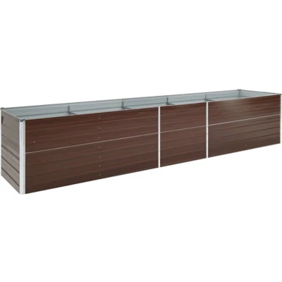 Afbeelding van Plantenbak verhoogd 400x80x77 cm gegalvaniseerd staal bruin