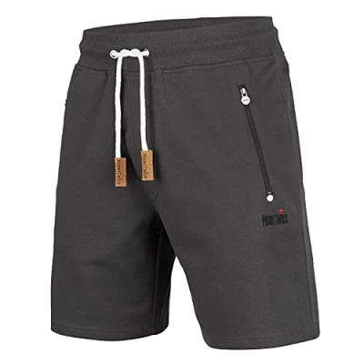 Afbeelding van Mount Swiss Liam korte vrijetijdsbroek voor heren, sweatpants met zakken, 2 zij en 1 achterzak, elk ritssluiting, sportshorts heren in klassieke kleuren, zwart, M