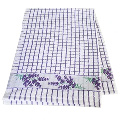 Afbeelding van Samuel Lamont &amp; Sons Poli dri Jacquard theedoek lavendel, afmeting 50 cm x 70 cm, 100% katoenen badstof, ultra absorberend en superzacht, machinewasbaar, paars, één maat