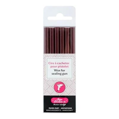 Afbeelding van J.Herbin 35826T Set van 6 wasstangen voor pistool, ideaal knutselprojecten en scrapbooking, zacht, 1 stuk, bordeaux