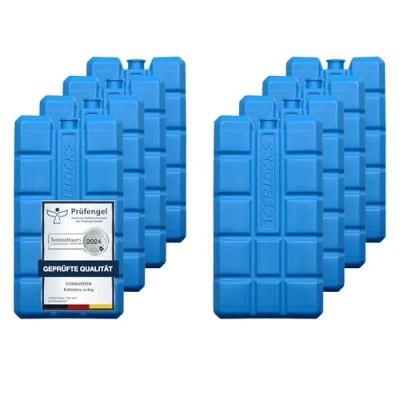 Afbeelding van VonBueren 2 8 koelelementen voor koeltas 12 uur lange koeling ca. 200 g per element 8,1 x 15,2 2,2 cm ook koelbox (8)