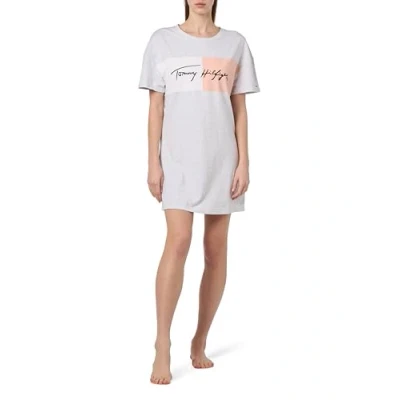 Afbeelding van Tommy Jeans Heritage Nachtjapon, Dames, Maat: Small, Ice grey heather