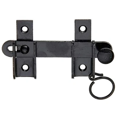 Afbeelding van Alberts 307653 Slaggrendel met vastzet voorziening zwarte dompellak afmetingen 120 x 65 mm