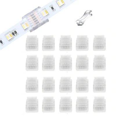 Afbeelding van LED aansluiting 6 polig, 12 mm breed, voor waterdichte of niet RGB WW RGB+CCT ledstriplichten 20 stuks (strips tot strips