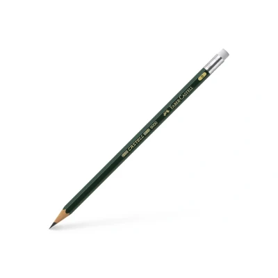 Afbeelding van 12x Potlood Faber Castell 9000 B met gum