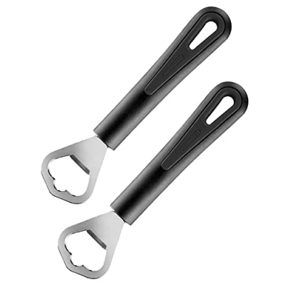 Afbeelding van Westmark 2 flesopeners/kroonkurkopeners, elk 17 cm lang, staal/kunststof, Gentle, zwart, 280822E4