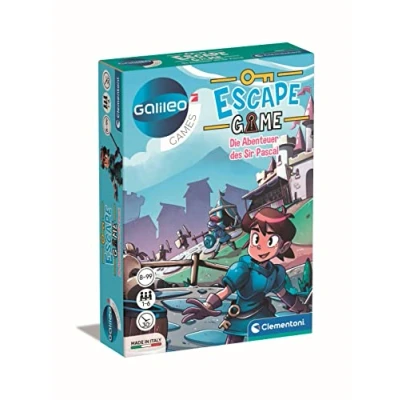 Afbeelding van Clementoni Galileo Escape Game 59336 spel, de avonturen van Sir Pascal, voor kinderen vanaf 8 jaar, gezelschapsspel en familiespel, 11,2 x 15,6 3,2