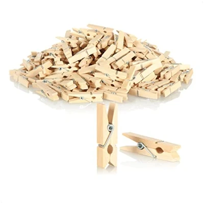 Afbeelding van COM FOUR® 240x mini wasknijpers van lotushout, kleine houten als decoratie voor foto&#039;s, collages, ansichtkaarten, foto&#039;s &amp; cadeaus (240 stuks naturel)
