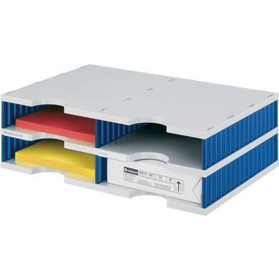 Afbeelding van styro basisunit styrodoc duo 4 vakken blauw grijs