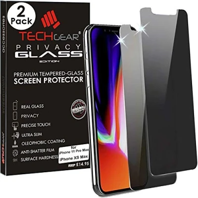 Afbeelding van TECHGEAR [2 stuks] anti spionage screenprotector voor iPhone 11 Pro Max displaybescherming van gehard glas glas, spionage, compatibel met
