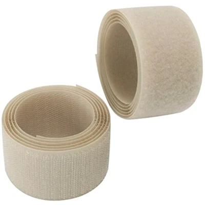 Afbeelding van AERZETIX C65985 Krabband/rol, 40 mm, 1 m, zelfgrijpend, organizer/kabelbinders, strepen, tas, kleding, riem, kleur: lichtbeige, van polyamide en polyester