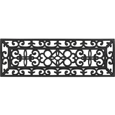 Afbeelding van andiamo deurmat Rigoletto Onderhoudsarme voor buiten, weerbestendig, van antislip rubber, 25 x 75 cm, zwart