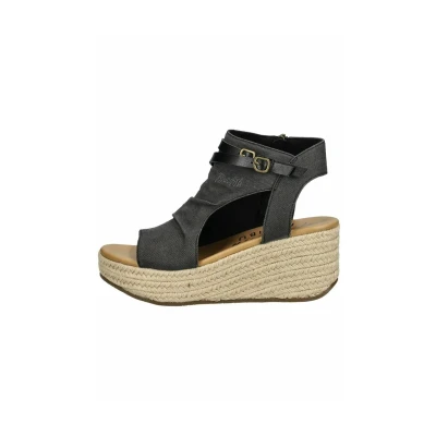 Afbeelding van Blowfish Malibu Espadrille sandalen met sleehak voor dames, Zwart, 37 EU
