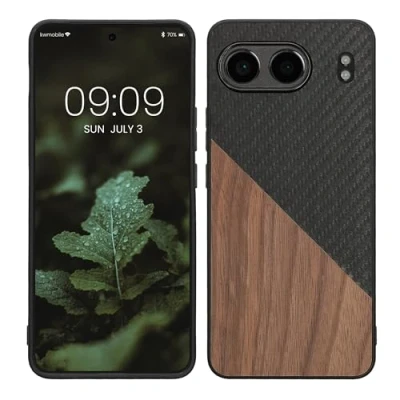 Afbeelding van kwmobile hoesje geschikt voor OnePlus Nord 4 5G Backcover in donkerbruin / zwart Smartphonehoesje design