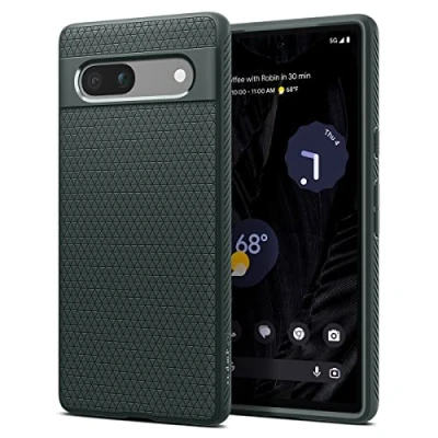 Afbeelding van Google Pixel 7a Hoesje Siliconen en TPU (zacht) Spigen Softcase/Backcover Groen Telefoonhoesje Shockproof/Valbescherming