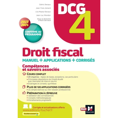 Afbeelding van DCG 4 Droit fiscal Manuel et applications Millésime 2023 2024