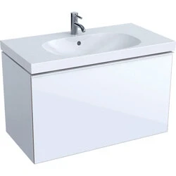 Afbeelding van Geberit Acanto wastafelonderbouwkast met 1 lade en sifon, wit glans
