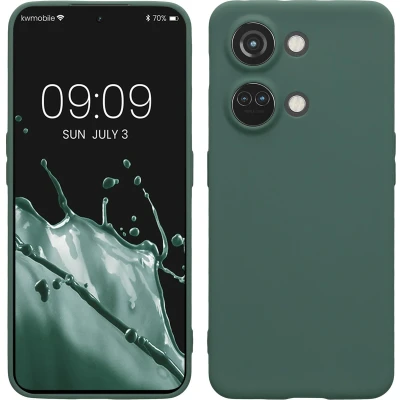 Afbeelding van kwmobile telefoonhoesje geschikt voor OnePlus Nord 3 5G Hoesje smartphone Precisie camera uitsnede In dennengroen