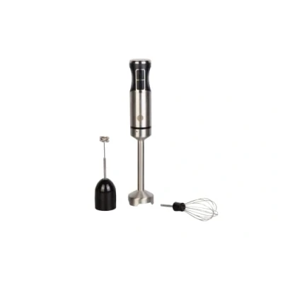 Afbeelding van MasterChef Staafmixer roestvrij staal 3 in 1, pureerstaaf met elektrische garde en handmelkopschuimer, handmixer 2 snelheden, toverstaf keukenapparaat, vaatwasmachinebestendig, 600 W