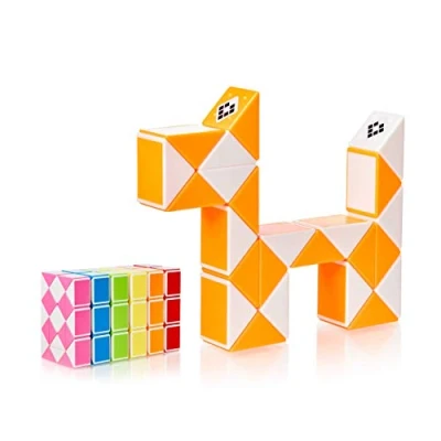Afbeelding van CUBIDI® Magic Snake Met 24 Blokken oranje