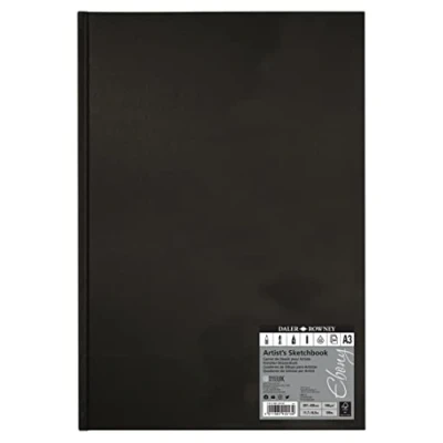Afbeelding van Daler Rowney Ebony 150gsm A3 licht getextureerd portret Hardback schetsboek, perfect gebonden, 54 witte vellen, ideaal voor professionele kunstenaars