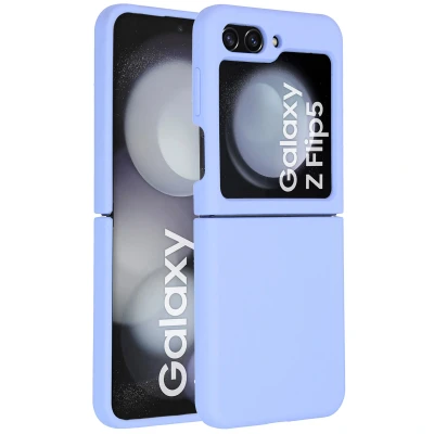 Afbeelding van Samsung Galaxy Z Flip 5 Hoesje Siliconen en TPU (zacht) Accezz Softcase/Backcover Paars Telefoonhoesje
