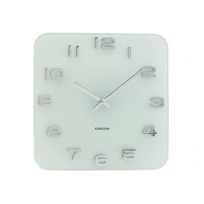 Afbeelding van Karlsson Wandklok Vintage glass square Wit